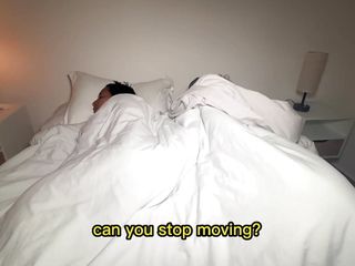 stepmom and stepson share bed and have sex. English subtitles